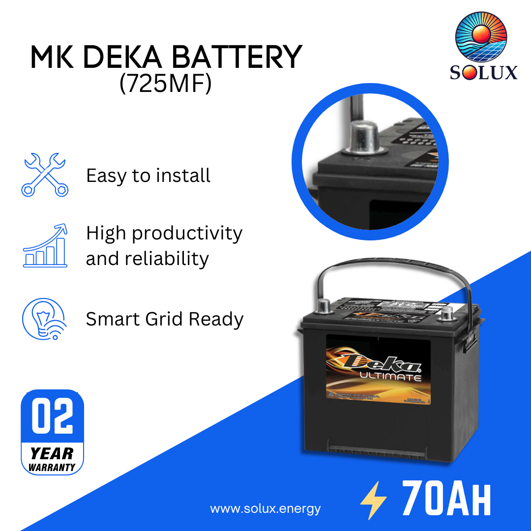 This is an image of MK Deka Auto Batteries 12V 70Ah FLA